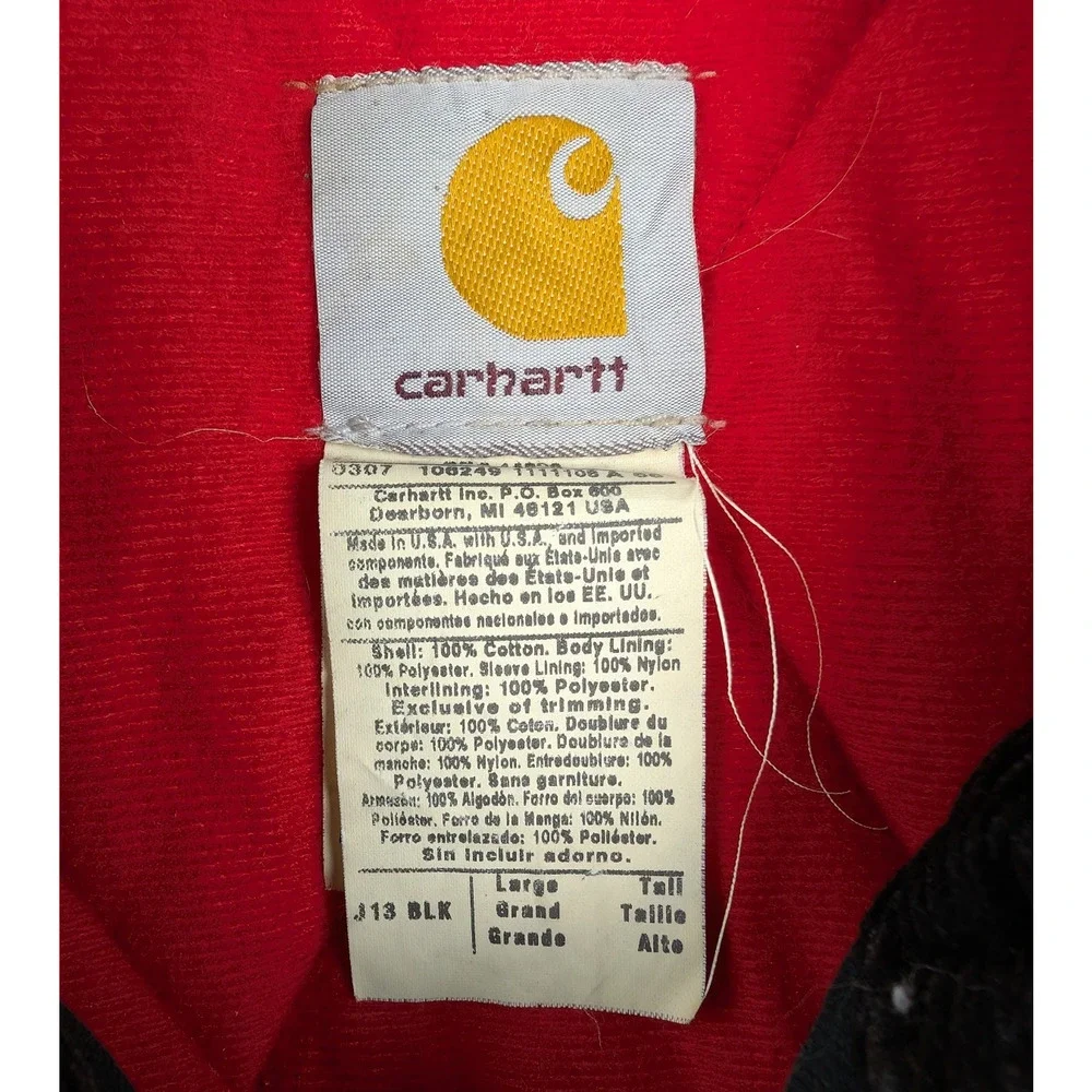 Carhartt Canvas Jacket Mens Large Call J13 Santa Fe Trucker Thrashed Faded Work